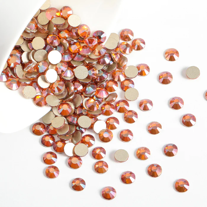 Flatback Rhinestones Bulk, Rhinestones for Nails Crafts Clothes DIY Decoration, Amber