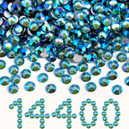 Flatback Rhinestones Bulk, Rhinestones for Nails Crafts Clothes DIY Decoration, AquamarineAB
