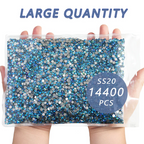 Flatback Rhinestones Bulk, Rhinestones for Nails Crafts Clothes DIY Decoration, AquamarineAB