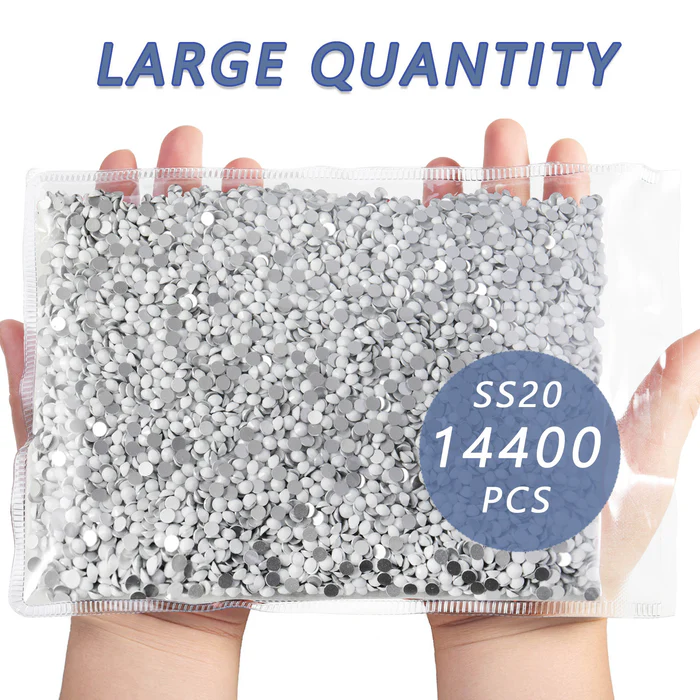 Flatback Rhinestones Bulk, Rhinestones for Nails Crafts Clothes DIY Decoration, Chalk White