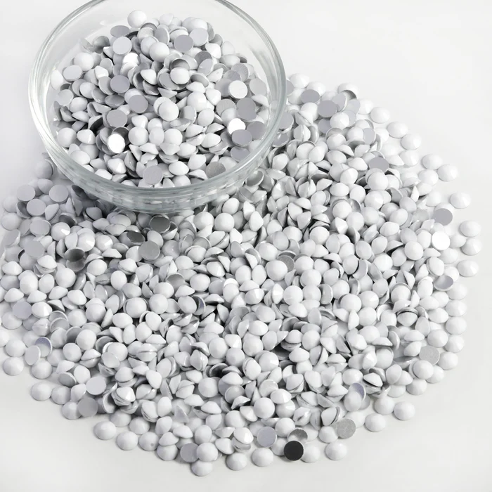 Flatback Rhinestones Bulk, Rhinestones for Nails Crafts Clothes DIY Decoration, Chalk White