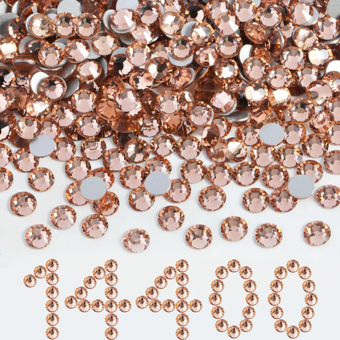 Flatback Rhinestones Bulk, Rhinestones for Nails Crafts Clothes DIY Decoration,Champagne