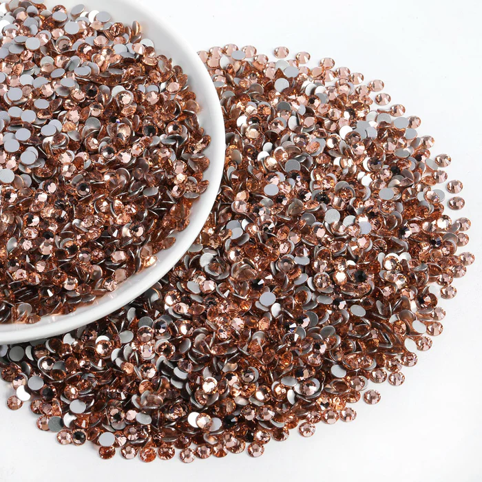 Flatback Rhinestones Bulk, Rhinestones for Nails Crafts Clothes DIY Decoration,Champagne