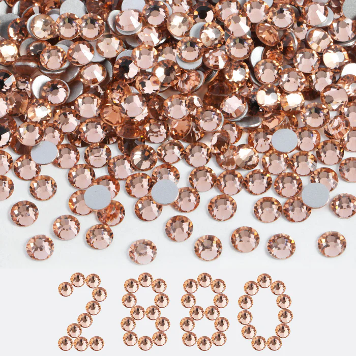 Flatback Rhinestones Bulk, Rhinestones for Nails Crafts Clothes DIY Decoration,Champagne