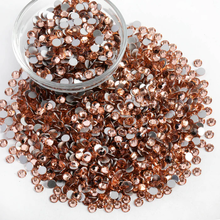 Flatback Rhinestones Bulk, Rhinestones for Nails Crafts Clothes DIY Decoration,Champagne