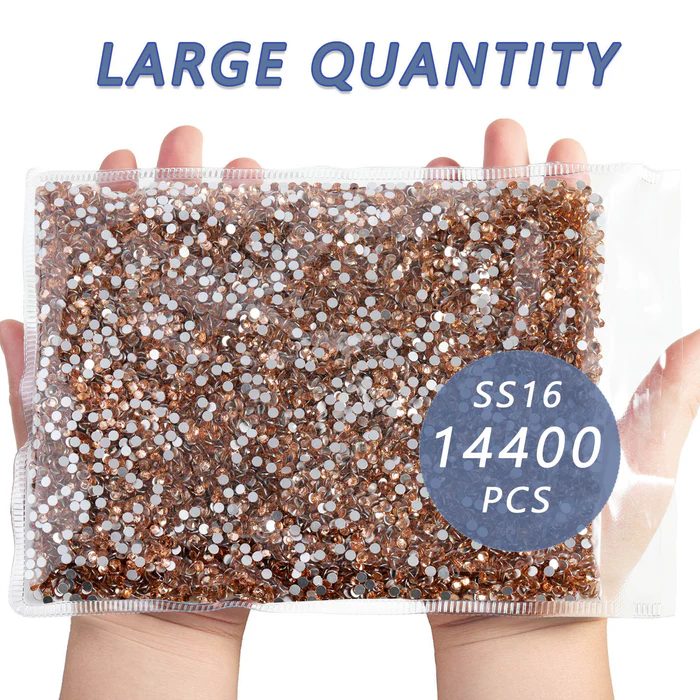 Flatback Rhinestones Bulk, Rhinestones for Nails Crafts Clothes DIY Decoration,Champagne