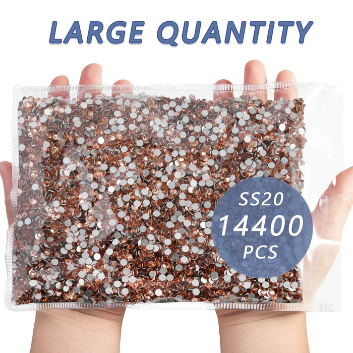 Flatback Rhinestones Bulk, Rhinestones for Nails Crafts Clothes DIY Decoration,Champagne