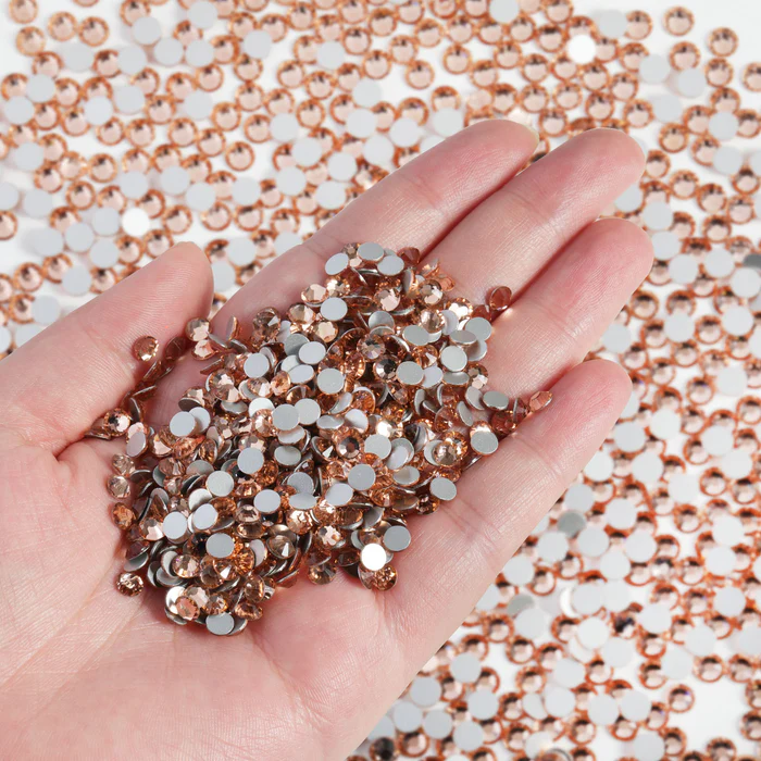 Flatback Rhinestones Bulk, Rhinestones for Nails Crafts Clothes DIY Decoration,Champagne