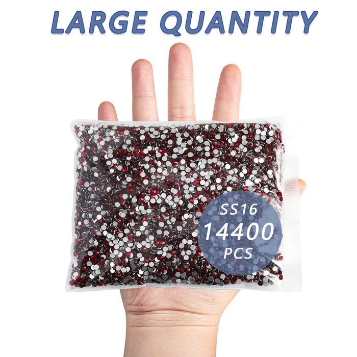 Flatback Rhinestones Bulk, Rhinestones for Nails Crafts Clothes DIY Decoration, Dark Siam