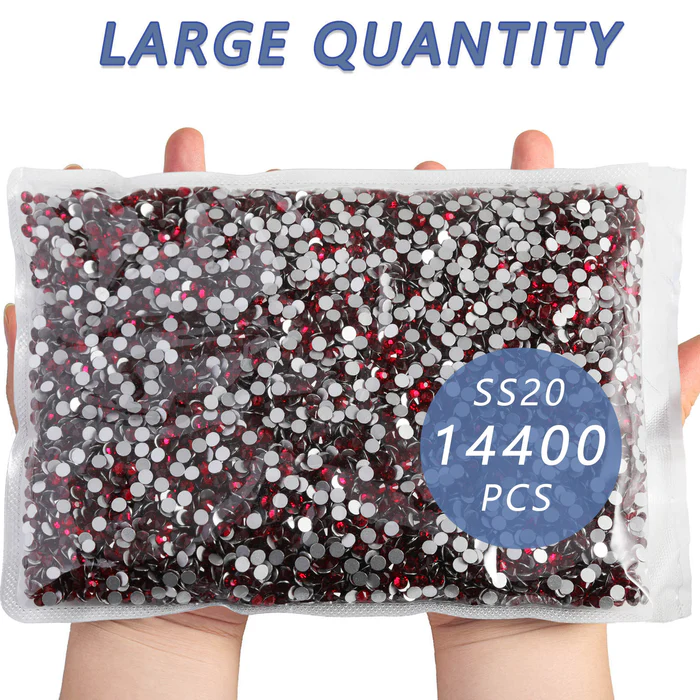 Flatback Rhinestones Bulk, Rhinestones for Nails Crafts Clothes DIY Decoration, Dark Siam
