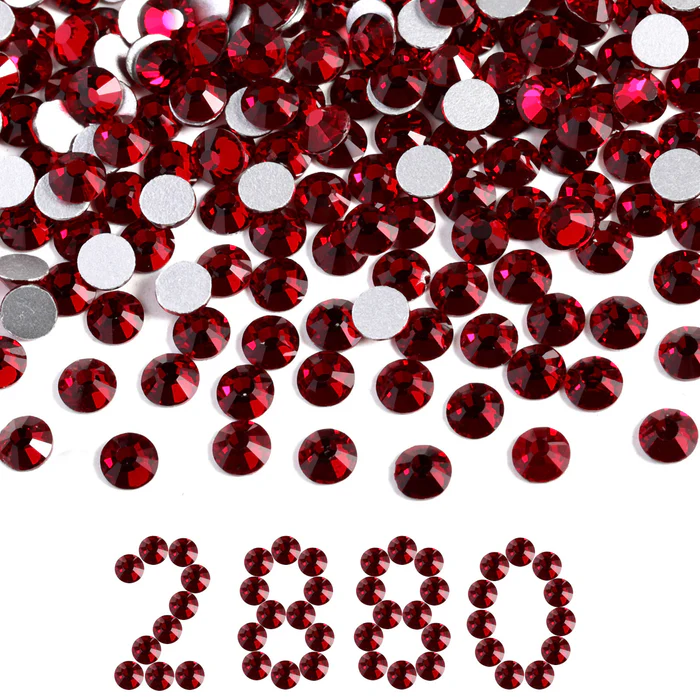 Flatback Rhinestones Bulk, Rhinestones for Nails Crafts Clothes DIY Decoration, Dark Siam