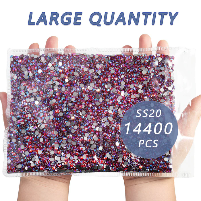 Flatback Rhinestones Bulk, Rhinestones for Nails Crafts Clothes DIY Decoration,HyacinthAB