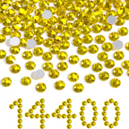 Flatback Rhinestones Bulk, Rhinestones for Nails Crafts Clothes DIY Decoration, Lemon Yellow