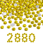 Flatback Rhinestones Bulk, Rhinestones for Nails Crafts Clothes DIY Decoration, Lemon Yellow
