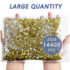 Flatback Rhinestones Bulk, Rhinestones for Nails Crafts Clothes DIY Decoration, Lemon Yellow