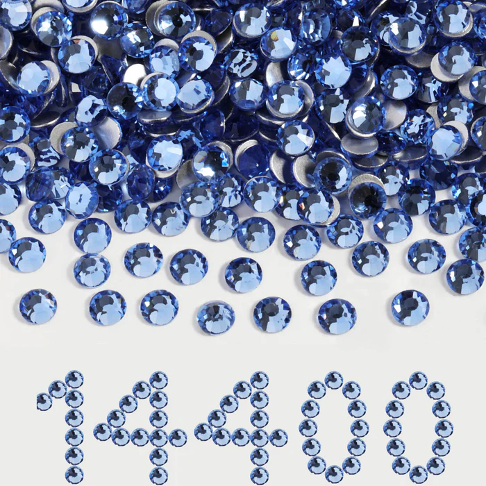 Flatback Rhinestones Bulk, Rhinestones for Nails Crafts Clothes DIY Decoration, Light Blue