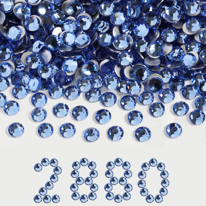 Flatback Rhinestones Bulk, Rhinestones for Nails Crafts Clothes DIY Decoration, Light Blue