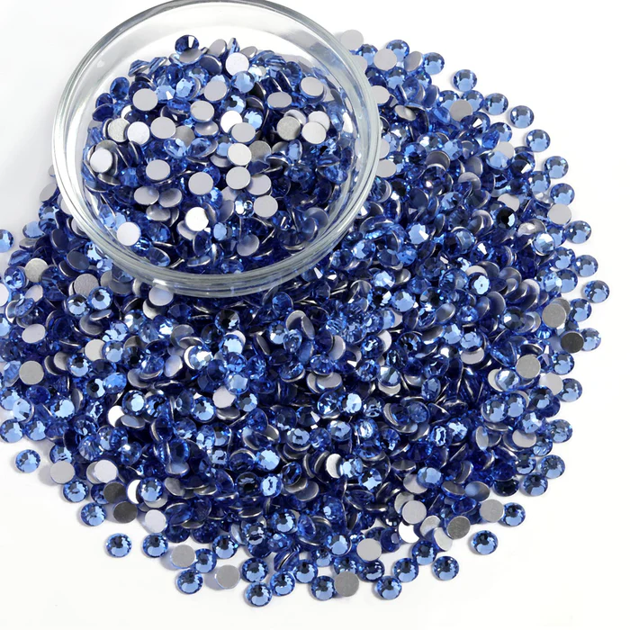 Flatback Rhinestones Bulk, Rhinestones for Nails Crafts Clothes DIY Decoration, Light Blue