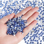 Flatback Rhinestones Bulk, Rhinestones for Nails Crafts Clothes DIY Decoration, Light Blue