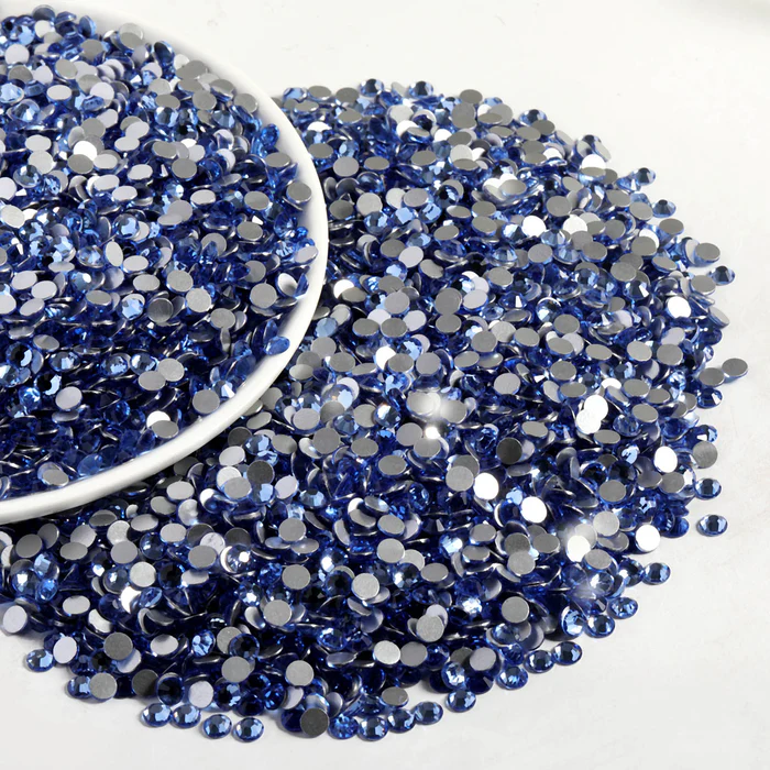 Flatback Rhinestones Bulk, Rhinestones for Nails Crafts Clothes DIY Decoration, Light Blue