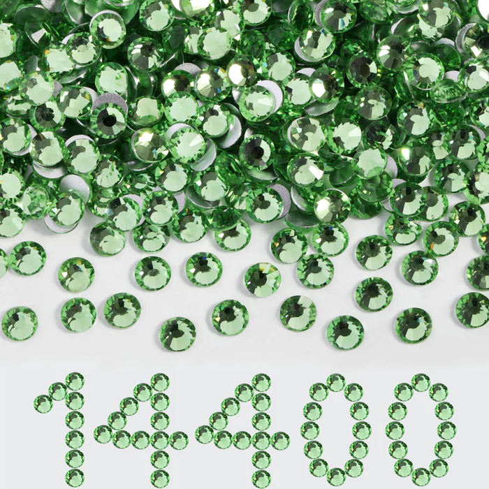 Flatback Rhinestones Bulk, Rhinestones for Nails Crafts Clothes DIY Decoration, Light Green