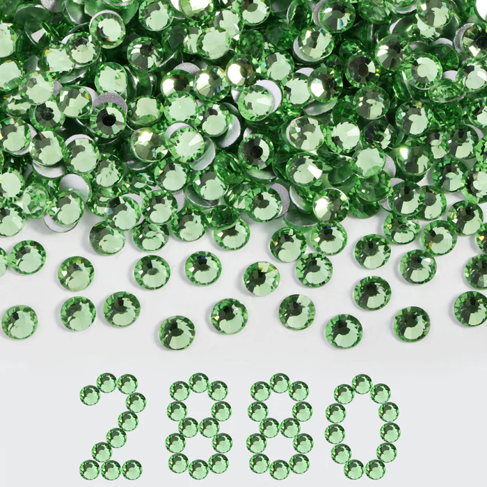 Flatback Rhinestones Bulk, Rhinestones for Nails Crafts Clothes DIY Decoration, Light Green