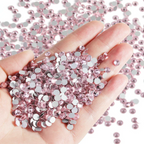 Flatback Rhinestones Bulk, Rhinestones for Nails Crafts Clothes DIY Decoration,Light Pink