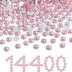 Flatback Rhinestones Bulk, Rhinestones for Nails Crafts Clothes DIY Decoration,Light Pink
