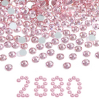 Flatback Rhinestones Bulk, Rhinestones for Nails Crafts Clothes DIY Decoration,Light Pink