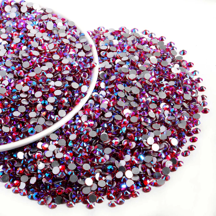 Flatback Rhinestones Bulk, Rhinestones for Nails Crafts Clothes DIY Decoration,Light Siam AB