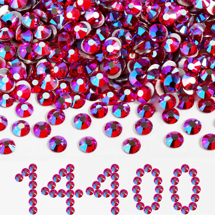 Flatback Rhinestones Bulk, Rhinestones for Nails Crafts Clothes DIY Decoration,Light Siam AB