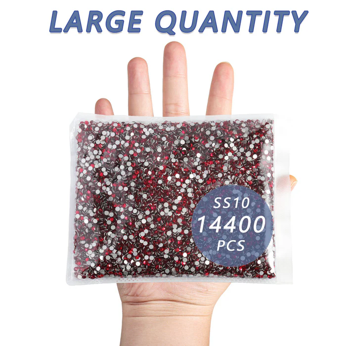 Flatback Rhinestones Bulk, Rhinestones for Nails Crafts Clothes DIY Decoration, Siam