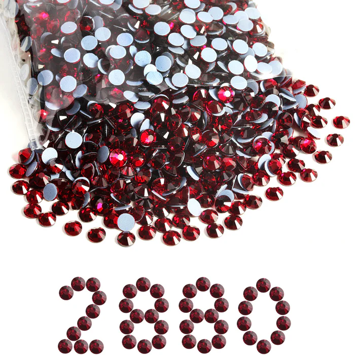 Hotfix Rhinestones Bulk, Hot Fix Rhinestones for Crafts Clothes DIY Decoration, Dark Siam