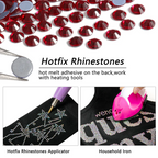 Hotfix Rhinestones Bulk, Hot Fix Rhinestones for Crafts Clothes DIY Decoration, Dark Siam