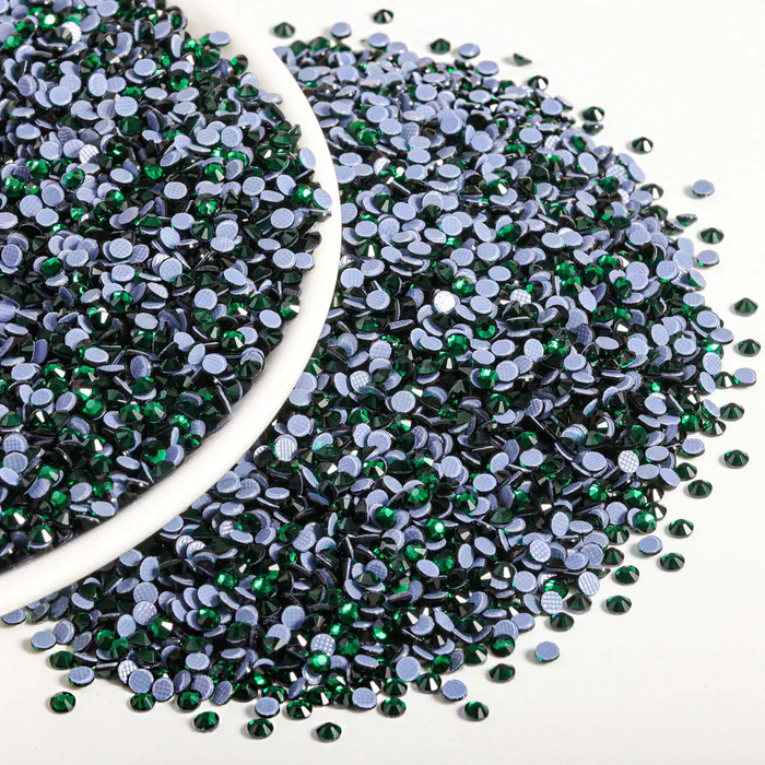 Hotfix Rhinestones Bulk, Hot Fix Rhinestones for Crafts Clothes DIY Decoration, Emerald