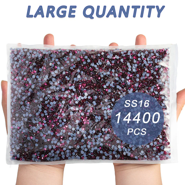 Hotfix Rhinestones Bulk, Hot Fix Rhinestones for Crafts Clothes DIY Decoration, Fuchsia