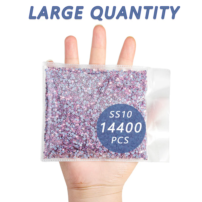 Hotfix Rhinestones Bulk, Hot Fix Rhinestones for Crafts Clothes DIY Decoration, Light Pink