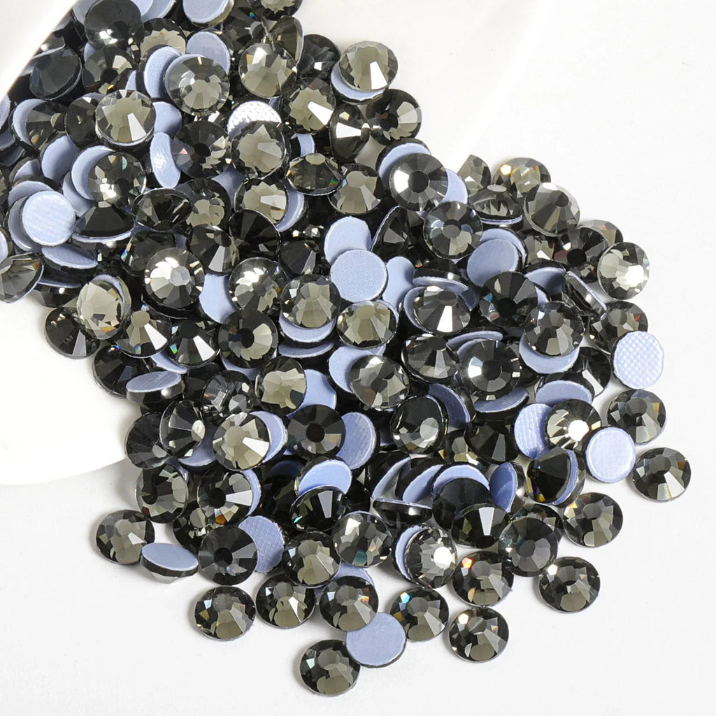 Hotfix Rhinestones, Crystal Rhinestones for Crafts Clothes DIY Decoration- Black Diamond