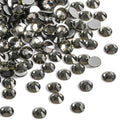 Flat Back Crystal Rhinestones Round Gems For Nail Art And Craft Glue Fix - Black Diamond