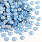 Flat Back Crystal Rhinestones Round Gems For Nail Art And Craft Glue Fix - Blue Opal