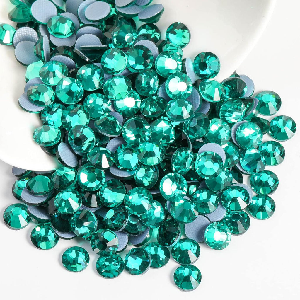 Hotfix Rhinestones Bulk, Hot Fix Rhinestones for Crafts Clothes DIY Decoration, Blue Zircon