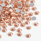Flat Back Crystal Rhinestones Round Gems For Nail Art And Craft Glue Fix - Champagne