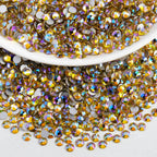 Flat Back Crystal Rhinestones Round Gems For Nail Art And Craft Glue Fix - Citrine AB