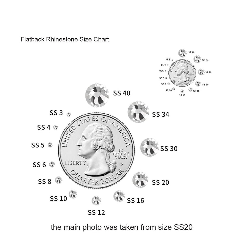 Flat Back Crystal Rhinestones Round Gems For Nail Art And Craft Glue Fix - Crystal