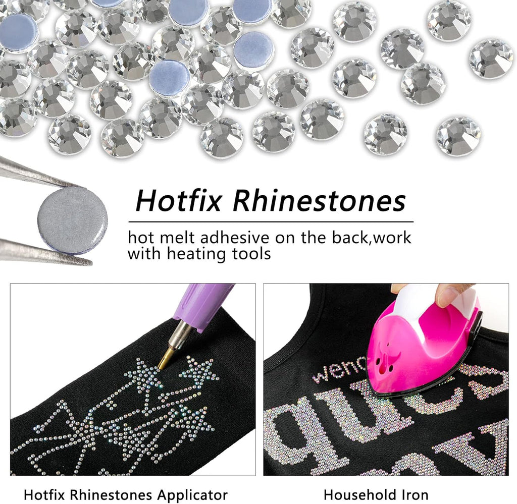 Hotfix Rhinestones, Crystal Rhinestones for Crafts Clothes DIY Decoration-Crystal