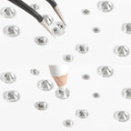 Rhinestones for Makeup,8 sizes 2500pcs Flatback Rhinestones Face Gems for Nails Crafts with Tweezers and Wax Pencil- Crystal