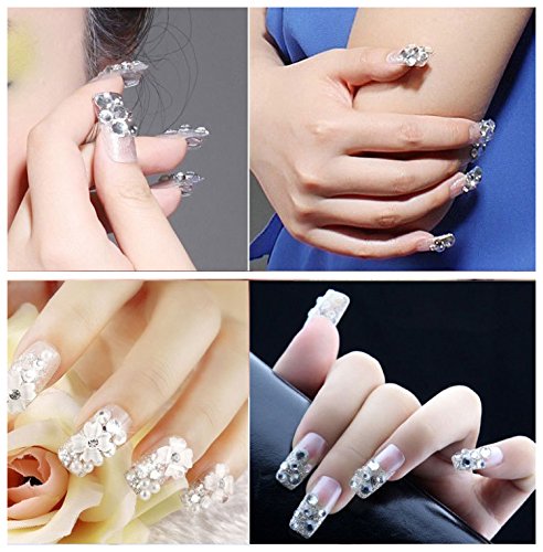 Flat Back Crystal Rhinestones Round Gems For Nail Art And Craft Glue Fix - Crystal