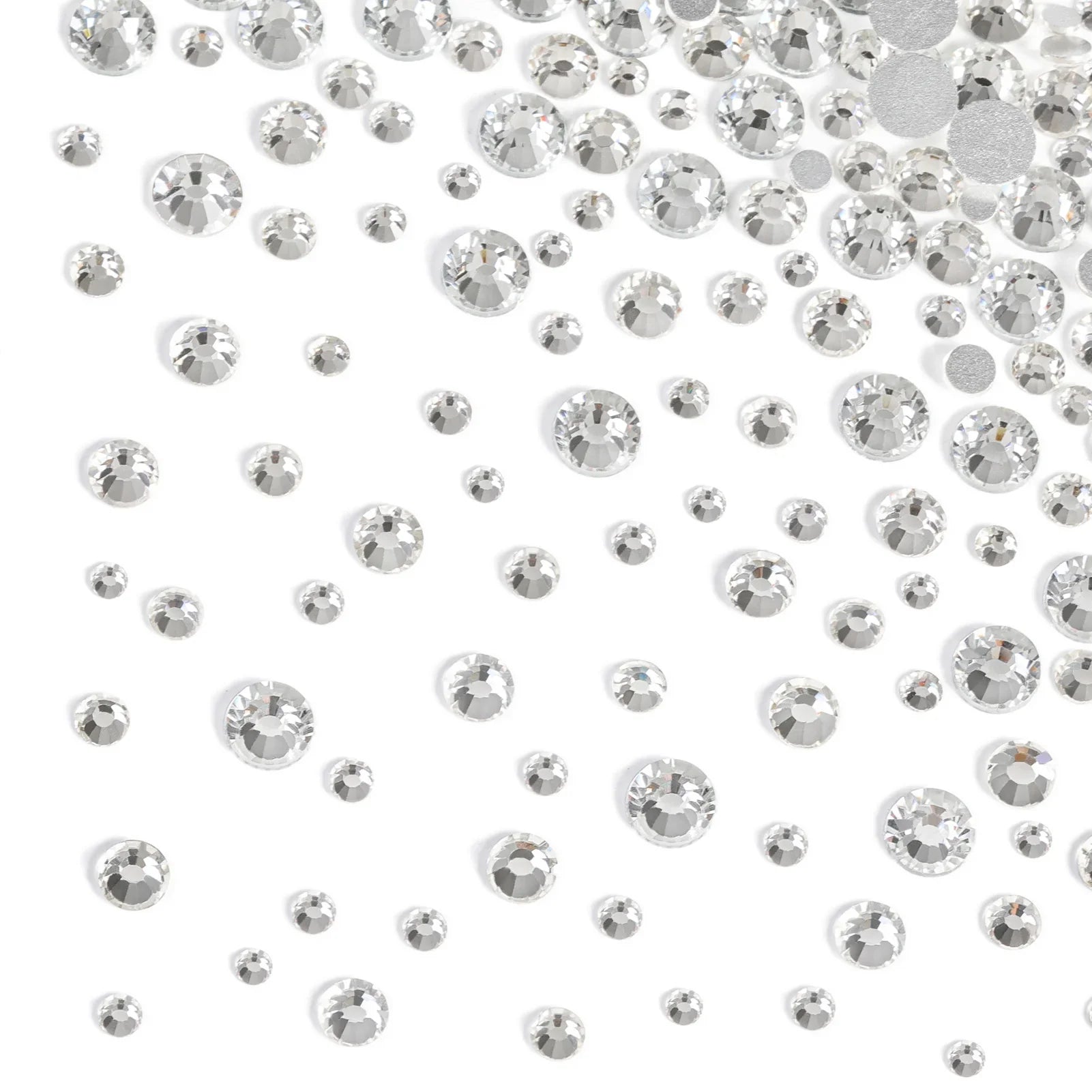 Rhinestones for Makeup,8 sizes 2500pcs Flatback Rhinestones Face Gems for Nails Crafts with Tweezers and Wax Pencil- Crystal