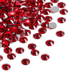 Flat Back Crystal Rhinestones Round Gems For Nail Art And Craft Glue Fix- Dark Siam