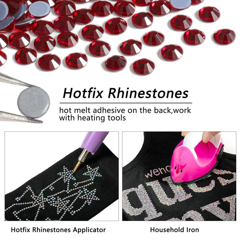 Hotfix Rhinestones, Crystal Rhinestones for Crafts Clothes DIY Decoration-Dark Siam